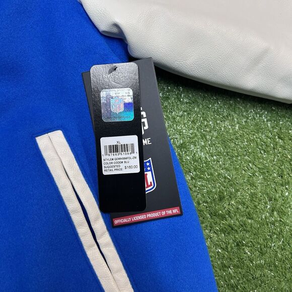 Detroit Lions NFL Team Apparel Faux Wool Varsity Bomber Jacket Size L NWT $160 - Picture 8 of 8